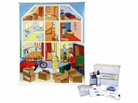 Магнитно-маркерный плакат "Квартира" с набором магнитных карточек + методические рекомендации (иностранный язык) - «globural.ru» - Краснознаменск