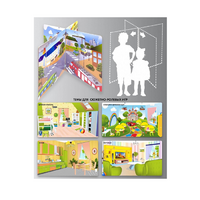 Напольный стенд для сюжетно-ролевых игр 4-х сторонний (детская комната, гостиная, кухня, комната в детском саду) - «globural.ru» - Краснознаменск