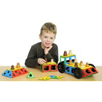 Набор Полидрон Магнитный "Конструируем транспорт" с дополнительным комплектом колес (Расширенный) - «globural.ru» - Краснознаменск