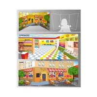 Стенд для сюжетно-ролевых игр 2-х сторонний (супермаркет, кафе) - «globural.ru» - Краснознаменск