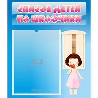 Стенд "Список детей на шкафчики" №7 - «globural.ru» - Краснознаменск