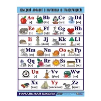 Таблица демонстрационная "Немецкий алфавит в картинках" (винил 70х100) - «globural.ru» - Краснознаменск