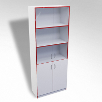 Стеллаж полуоткрытый А-310 ТР со стеклом ЛДСП  - «globural.ru» - Краснознаменск