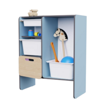 Шкаф для игрушек во входную группу из коллекции мебели «НЕГА» (цвет голубой) - «globural.ru» - Краснознаменск