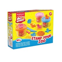 Пластилин на растительной основе Artberry/Stamp Your Zoo 3 бан./35 г со штампами - «globural.ru» - Краснознаменск