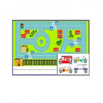 Игровой коврик "Дорожное движение - 3" с набором транспортных средств - «globural.ru» - Краснознаменск