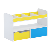 Стеллаж для пособий 1 (белый/желтый/синий) - «globural.ru» - Краснознаменск