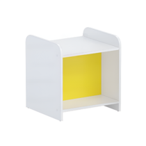 Стеллаж для пособий 6 (белый/желтый)  - «globural.ru» - Краснознаменск