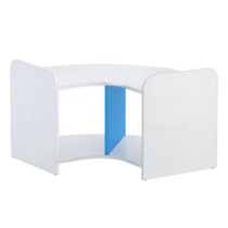 Стеллаж для пособий 7 (белый/синий)  - «globural.ru» - Краснознаменск