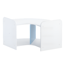 Стеллаж для пособий 7 (белый/прибрежный синий) - «globural.ru» - Краснознаменск