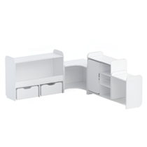 Набор стеллажей для игрушек и пособий "Росток" (белый) - «globural.ru» - Краснознаменск