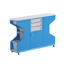 Стеллаж Робик 002 (синий/белый) - «globural.ru» - Краснознаменск