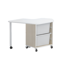 Стол детский левый Робик 002 (дуб молочный/белый) - «globural.ru» - Краснознаменск