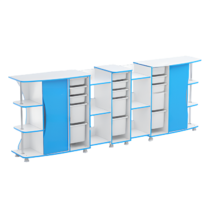 Модульные стеллажи Робик 001 (белый/синий) - «globural.ru» - Краснознаменск