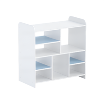 Стеллаж для пособий 2 (белый/прибрежный синий)  - «globural.ru» - Краснознаменск