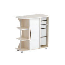 Стеллаж левый Робик 001 (дуб молочный/белый)  - «globural.ru» - Краснознаменск