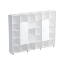 Шкаф-стеллаж 2 дверки (бук/белый) - «globural.ru» - Краснознаменск