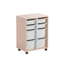 Тумба мобильная для пособий (бук/белый) - «globural.ru» - Краснознаменск