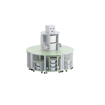 Модуль-стеллаж "Робот- Робик" (серый-фисташковый) - «globural.ru» - Краснознаменск