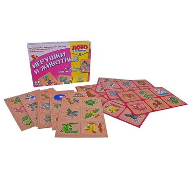 Лото в картинках для обучения детей английскому и немецкому языку «Игрушки и животные» - «globural.ru» - Краснознаменск