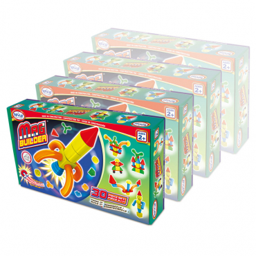 Магнитный конструктор Строитель. Базовый 30 деталей + колесная база. Комплект на группу - «globural.ru» - Краснознаменск