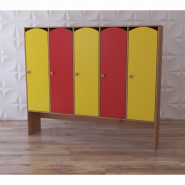 Шкаф 5-секционный с нишей под скамью "Яркое детство" - «globural.ru» - Краснознаменск