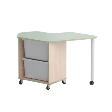 Стол детский правый Робик 002 (бук/фисташковый)  - «globural.ru» - Краснознаменск