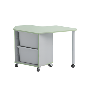 Стол детский правый Робик 002 (серый/фисташковый) - «globural.ru» - Краснознаменск