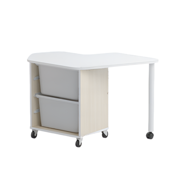 Стол детский правый Робик 002 (дуб молочный/белый) - «globural.ru» - Краснознаменск