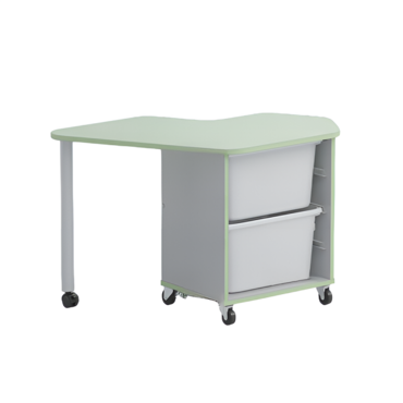 Стол детский левый Робик 002 (серый/фисташковый)  - «globural.ru» - Краснознаменск