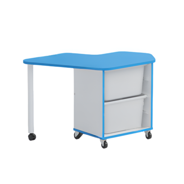 Стол детский левый Робик 002 (белый/синий) - «globural.ru» - Краснознаменск