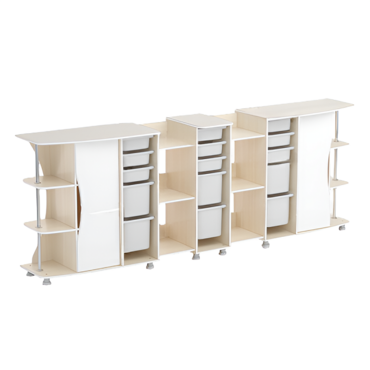 Модульные стеллажи Робик 001 (дуб молочный/белый) - «globural.ru» - Краснознаменск