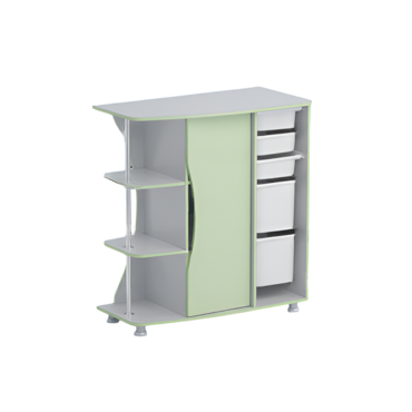 Стеллаж левый Робик 001 (серый/фисташковый)  - «globural.ru» - Краснознаменск
