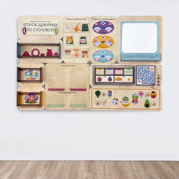 Дидактическая настенная панель «Уголок дежурных по столовой» - «globural.ru» - Краснознаменск