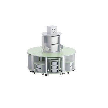 Модуль-стеллаж "Робот- Робик" (серый-фисташковый) - «globural.ru» - Краснознаменск