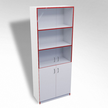 Стеллаж полуоткрытый А-310 ТР со стеклом ЛДСП  - «globural.ru» - Краснознаменск